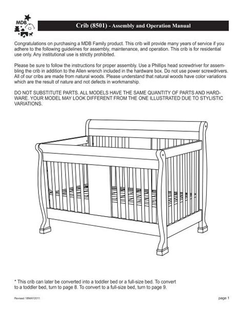 Ensuring proper wiring alignment baby cache crib instruction manual reading